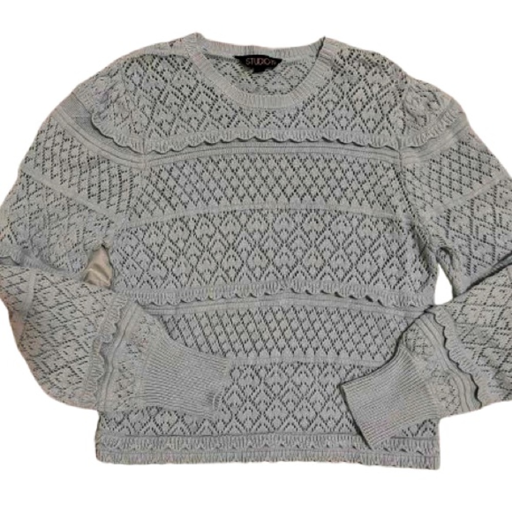 Studio 19 Francesca’s Women's Light Blue Crewneck Sweater Romantic Sz XL